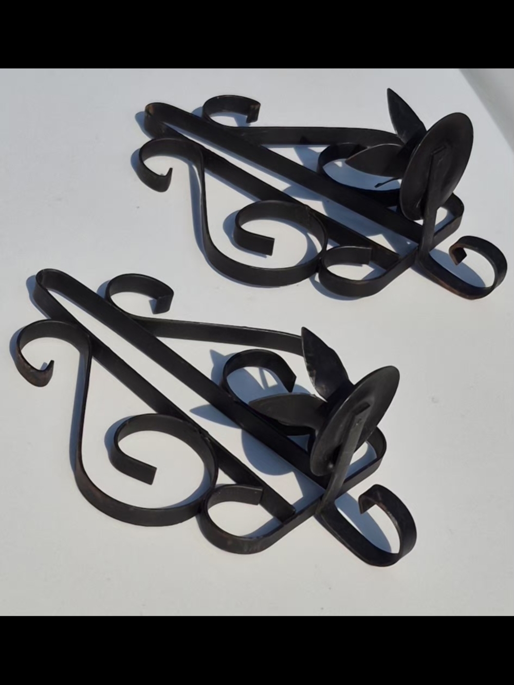 Vintage HOMCO Wrought Iron Wall Sconces - Pair